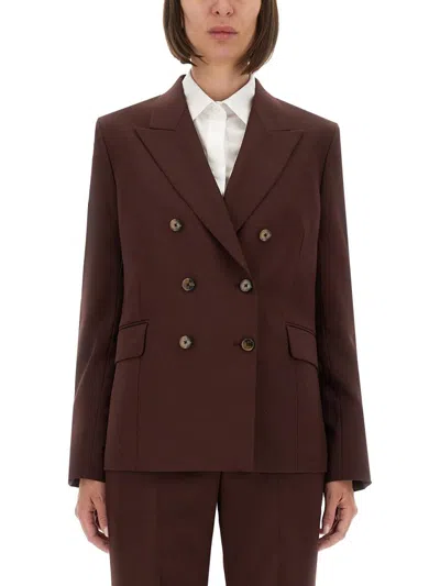 Paul Smith Double-breasted Wool Blazer In Red