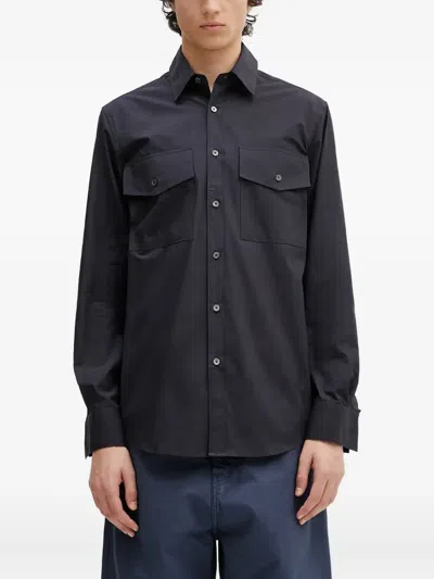 Paul Smith Double-pocket Long-sleeve Shirt In Black