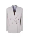 Paul Smith Double-breasted Button Blazer In Gray