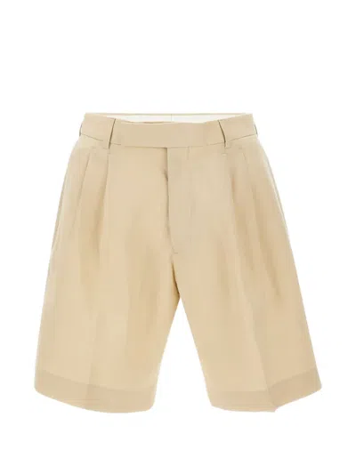 Paul Smith Double-pleated Shorts In Neutral