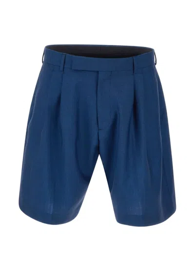 Paul Smith Double-pleated Tailored Shorts In Blue
