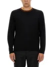 Paul Smith Crew-neck Striped-cuff Sweater In Black