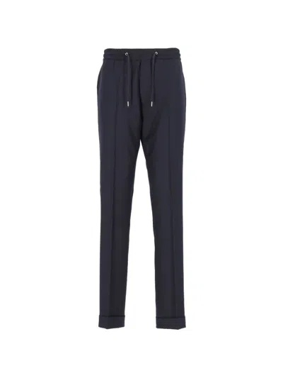 Paul Smith Drawcord-waist Turn-up Trousers In Blue