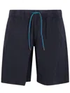 Paul Smith Knee-length Navy Shorts With Elasticated Drawstring Waist