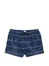 Paul Smith Drawstring Patterned Swim Shorts In Blue