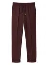 Paul Smith Drawstring Pleated Trousers In Burgundy