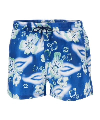 Paul Smith Drawstring Swim Trunks In Blue