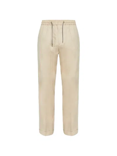 Paul Smith Drawstring Tailored Trousers In Neutral