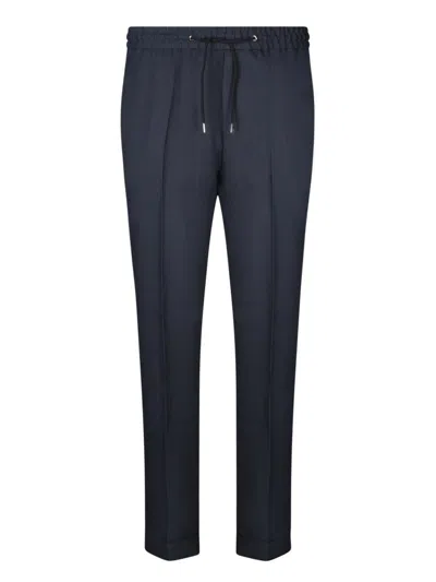 Paul Smith Drawstring Tapered Leg Pants In Blue