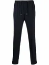 Paul Smith Dart-detail Check-pattern Drawstring Trousers In Blau