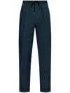 Paul Smith Drawstring Wool Chino Trousers In Green