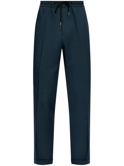Paul Smith Drawstring Wool Chino Trousers In Green