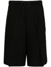 Paul Smith Drawstring-waist Linen Shorts In Black