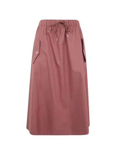 Paul Smith Drawstring-fastening A-line Midi Skirt In Red