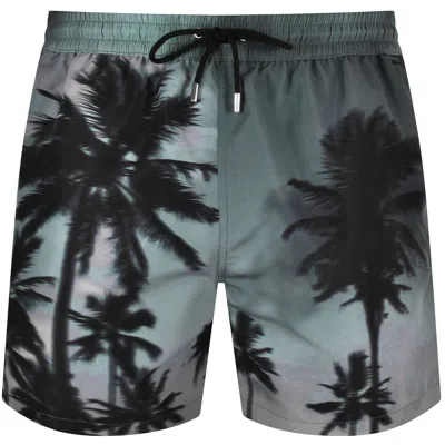 Paul Smith Dusk Palm Swim Shorts Grey In Gray