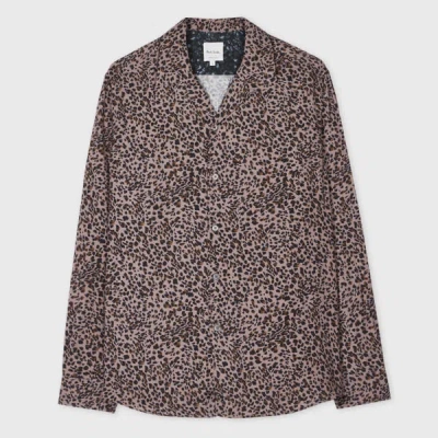 Paul Smith Dusky Pink 'leopard' Print Viscose Shirt