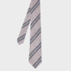 Paul Smith Dusky Pink Linen-blend Block Stripe Tie In Pink