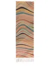 Paul Smith Dusky Swirl Striped-fringed Scarf In Multi