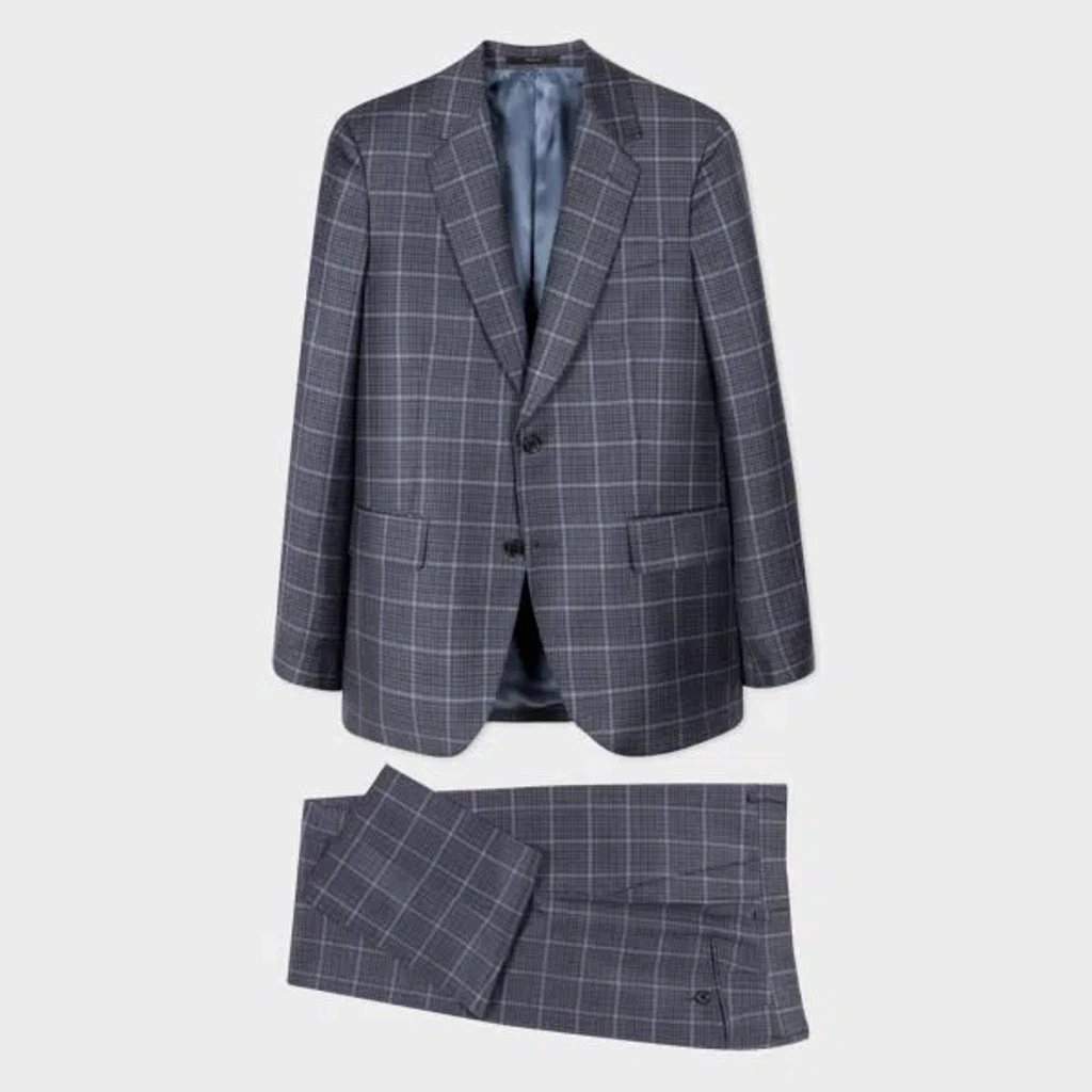 Paul Smith Easy-fit Grey And Blue Check Wool-cashmere Suit | ModeSens