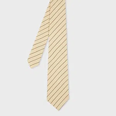 Paul Smith Ecru And Brown 'shirting Stripe' Tie In Nude