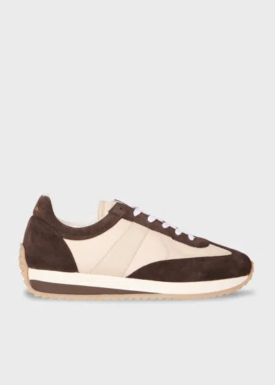 Paul Smith Ecru And Brown 'vignola' Trainers White