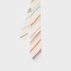 Paul Smith Ecru Diagonal 'painted Stripe' Tie White In White