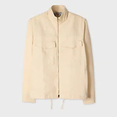 Paul Smith Ecru Linen Patch-pocket Drawstring Jacket White In Neutral