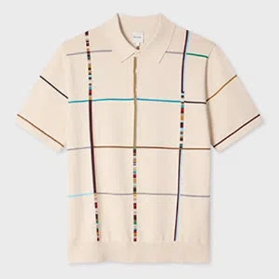 Paul Smith Checked Polo Shirt In Neutral