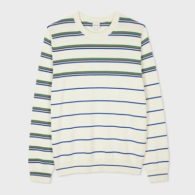 Paul Smith Ecru Stripe Silk-blend Sweater White