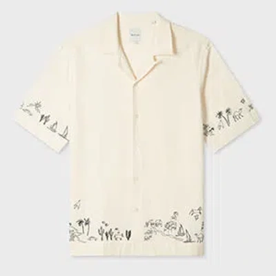 Paul Smith Mens Short Sleeves Regular Fit Shirt With Embroideredy In Neutral