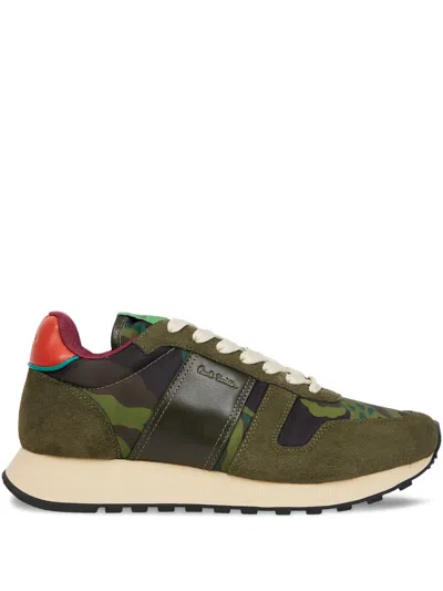PAUL SMITH EIGHTIES CAMOUFLAGE LEATHER SNEAKERS
