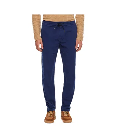 Paul Smith Elastic Waist Casual Pants In Blue