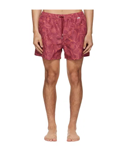 Paul Smith Elastic Waist Swim Trunks In Blue