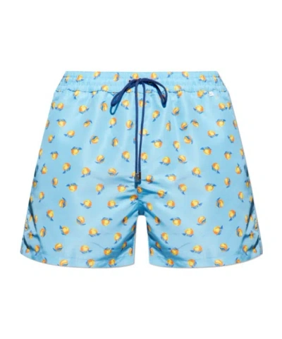 Paul Smith Elastic Waist Swimming Trunks In Blue