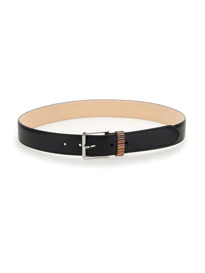 Paul Smith Elegant 3 Cm Leather Belt For Men In Black