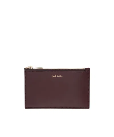 Paul Smith Embossed Logo Card Bag In Brown