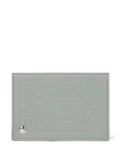 Paul Smith Embossed Sardine-motif Cardholder In Gray