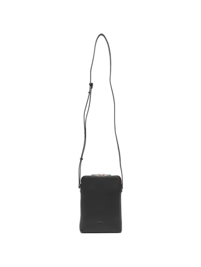 Paul Smith Embossed-logo Leather Messenger Bag In Brown