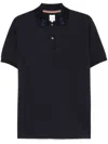 Paul Smith Embroidered-collar Polo Shirt In Blue