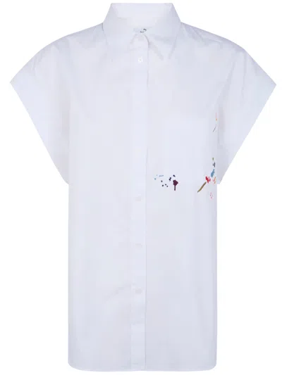 Paul Smith Embroidered Cotton Shirt In Multi