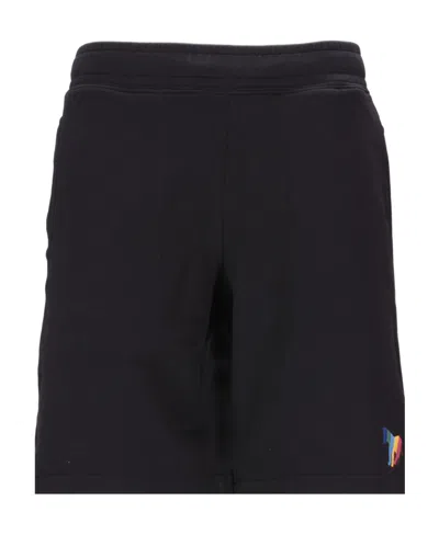 Paul Smith Embroidered-logo Bermuda Shorts In Black