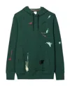 Paul Smith Embroidered Paint-splatter Cotton Hoodie In Green