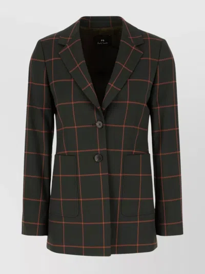 Paul Smith Embroidered Stretch Polyester Blend Blazer