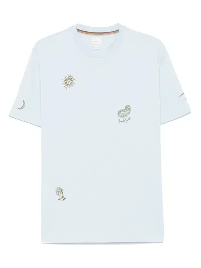 Paul Smith Embroidered T-shirt In Blue