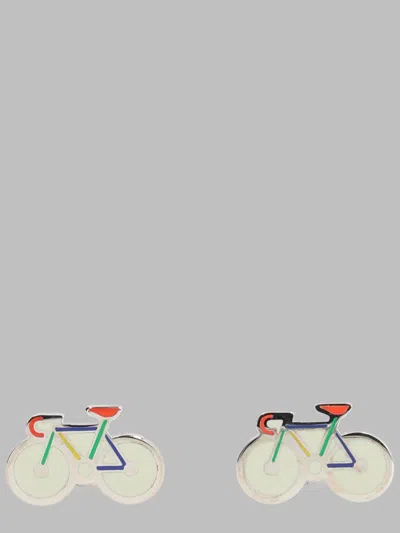 Paul Smith Bicycle-motif Enamel-plated Cufflinks In Gold