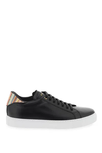 Paul Smith Beck Artist Stripe Leather Sneakers In Black