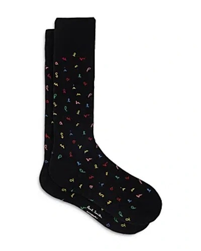 Paul Smith Ernest Letters Socks, Pack Of 2 In Black