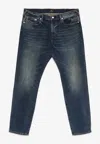 Paul Smith Bleach Wash Tapered Leg Denim Jeans In Blue