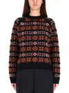 Paul Smith Floral Pattern Merino Wool Sweater In Black