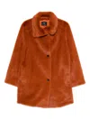 Paul Smith Faux-fur Coat In Orange